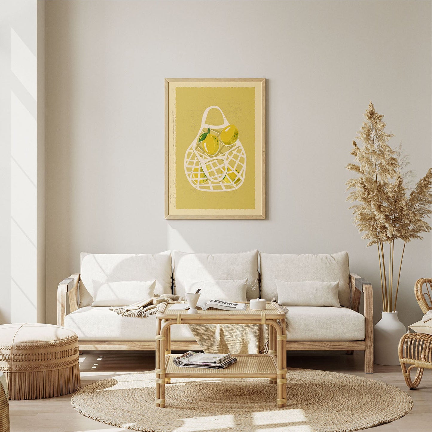 Wes Co Gallery Poster Lemon Basket 8 x 10" Home Goods - Illustrations Edge to edge Art Print