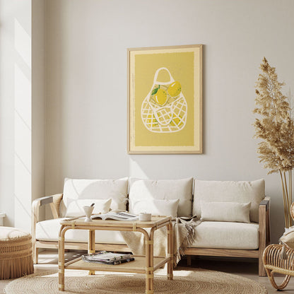 Wes Co Gallery Poster Lemon Basket 12 x 16" Home Goods - Illustrations Edge to edge Art Print