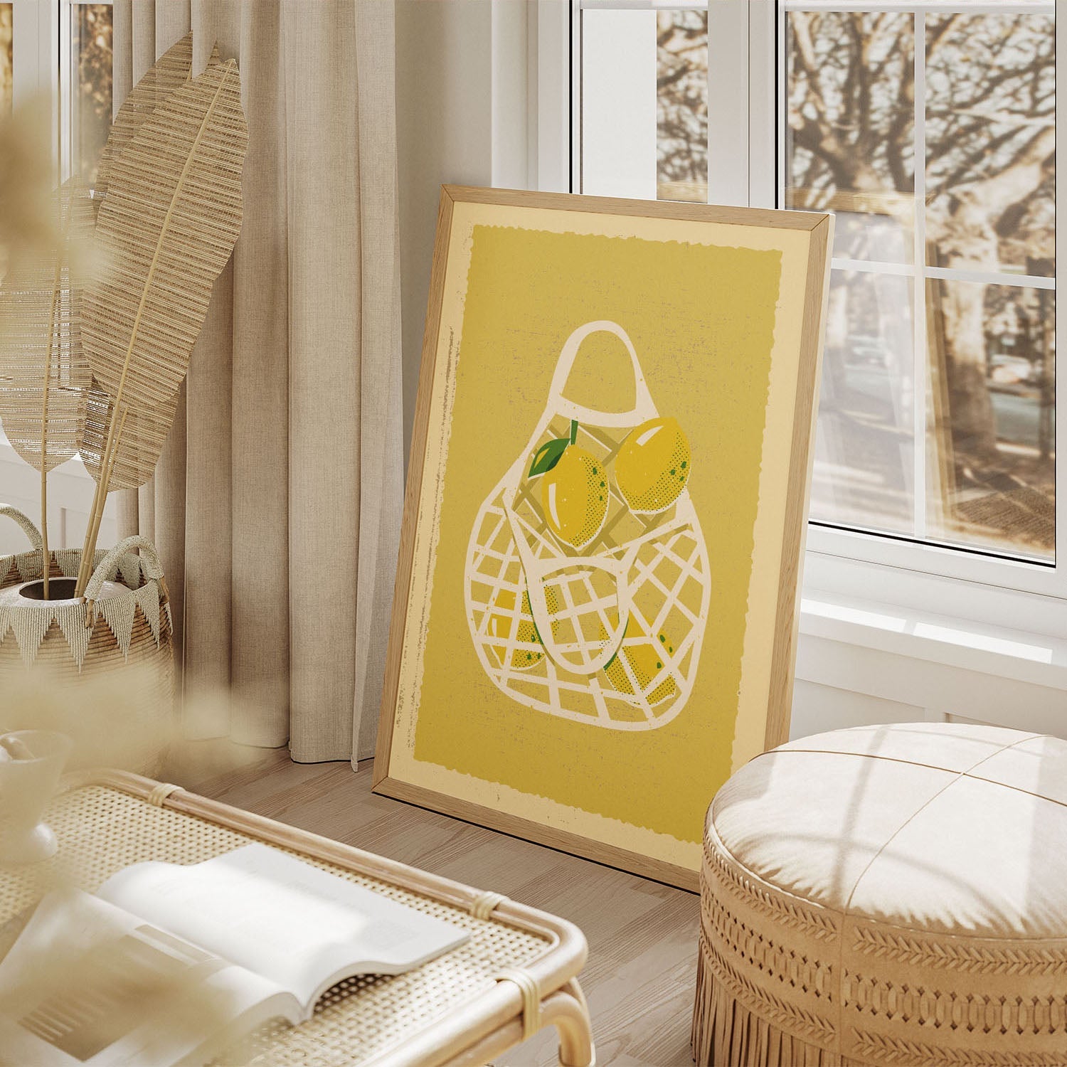 Wes Co Gallery Poster Lemon Basket 11 x 17" Home Goods - Illustrations Edge to edge Art Print