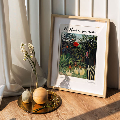 Wes Co Gallery Poster Monkeys And Parrots by Henri Rousseau 5 x 7" Home Goods - Artist Edge to edge Art Print