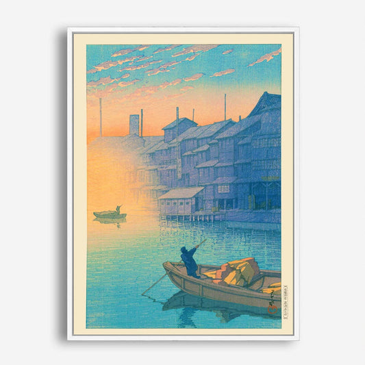 Wes Co Gallery Poster Morning At Dotonbori In Osaka by Kawase Hasui 5 x 7" Home Goods - Artist Edge to edge Art Print