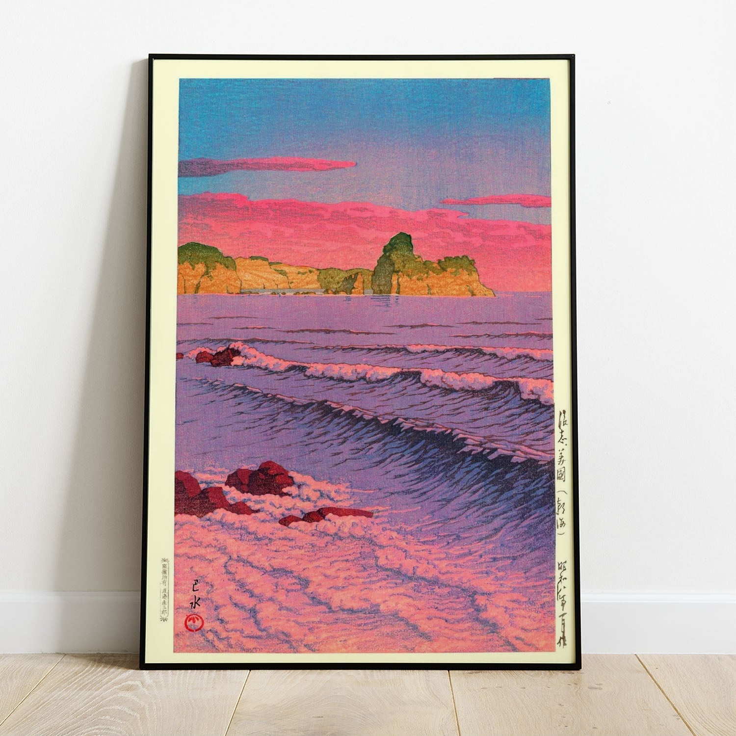 Wes Co Gallery Poster Morning Sea At Shiribeshi by Kawase Hasui 8 x 10" Home Goods - Artist Edge to edge Art Print