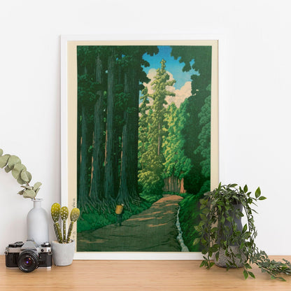 Wes Co Gallery Poster Road To Nikko by Kawase Hasui 12 x 16" Home Goods - Artist Edge to edge Art Print