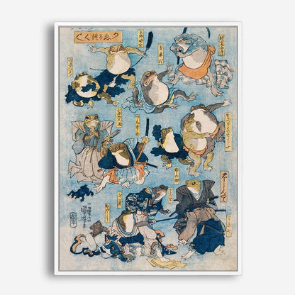 Wes Co Gallery Poster Samurai Frogs by Utagawa Kuniyoshi 5 x 7" Home Goods - Artist Edge to edge Art Print