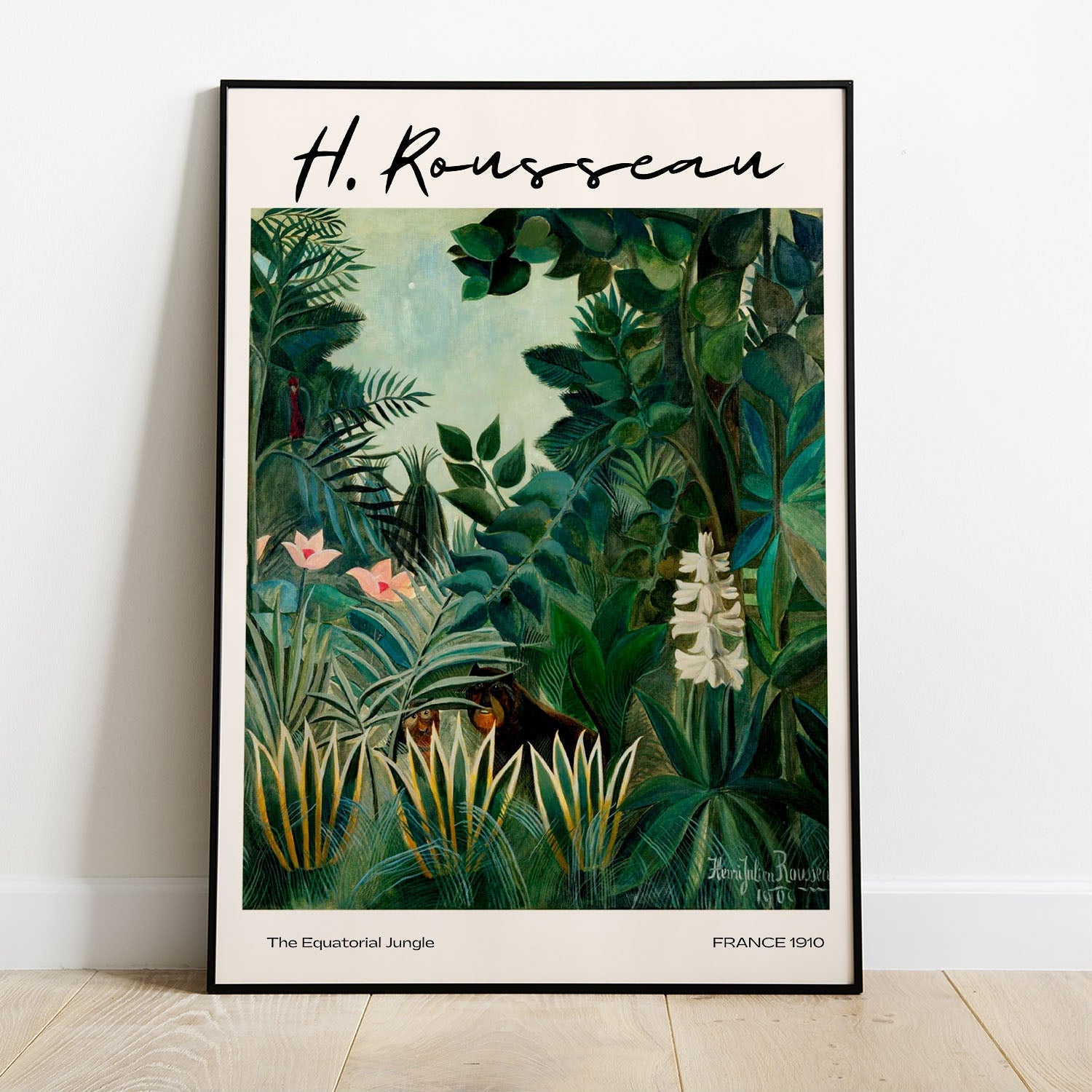 Wes Co Gallery Poster The Equatorial Jungle by Henri Rousseau 8 x 10" Home Goods - Artist Edge to edge Art Print