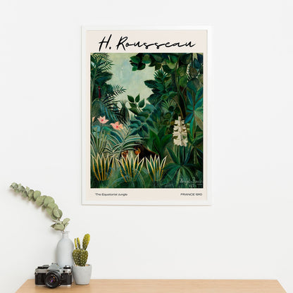 Wes Co Gallery Poster The Equatorial Jungle by Henri Rousseau 16 x 20" Home Goods - Artist Edge to edge Art Print