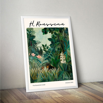 Wes Co Gallery Poster The Equatorial Jungle by Henri Rousseau 16 x 20" Home Goods - Artist Edge to edge Art Print