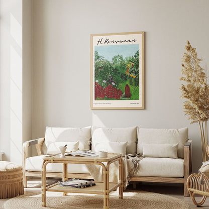 Wes Co Gallery Poster Tropical Forest With Monkeys by Henri Rousseau 12 x 16" Home Goods - Artist Edge to edge Art Print