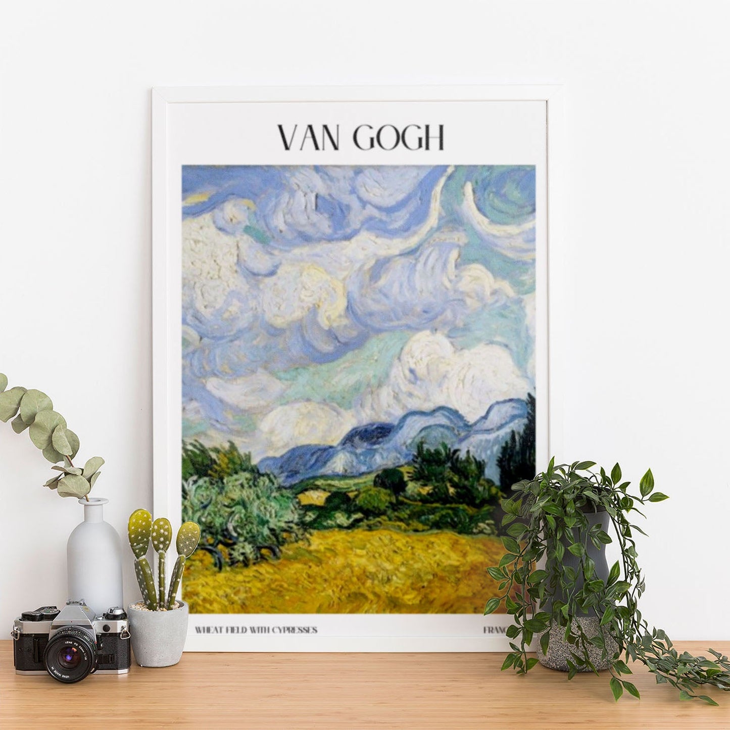 Wes Co Gallery Poster Wheat Field With Cypresses by Van Gogh 12 x 16" Home Goods - Artist Edge to edge Art Print