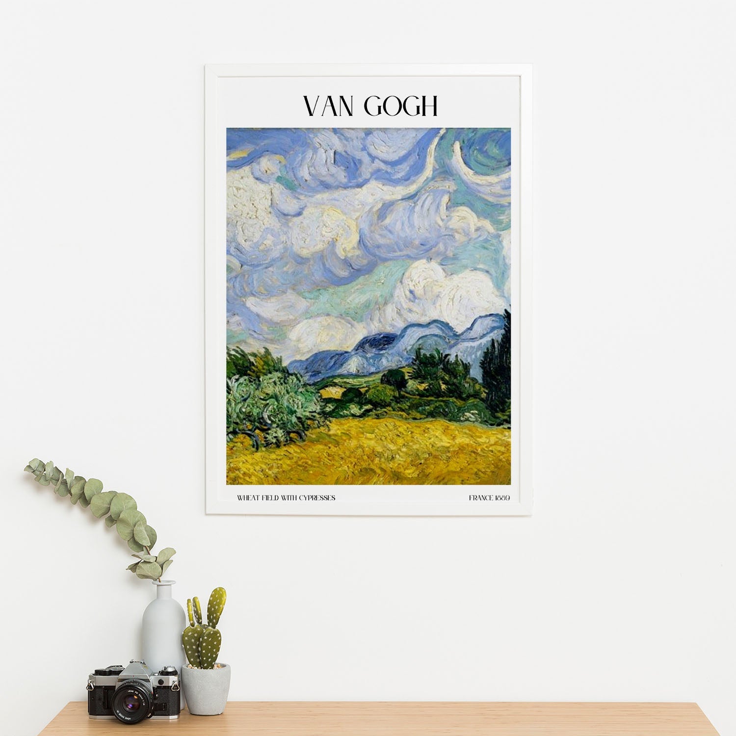 Wes Co Gallery Poster Wheat Field With Cypresses by Van Gogh 16 x 20" Home Goods - Artist Edge to edge Art Print