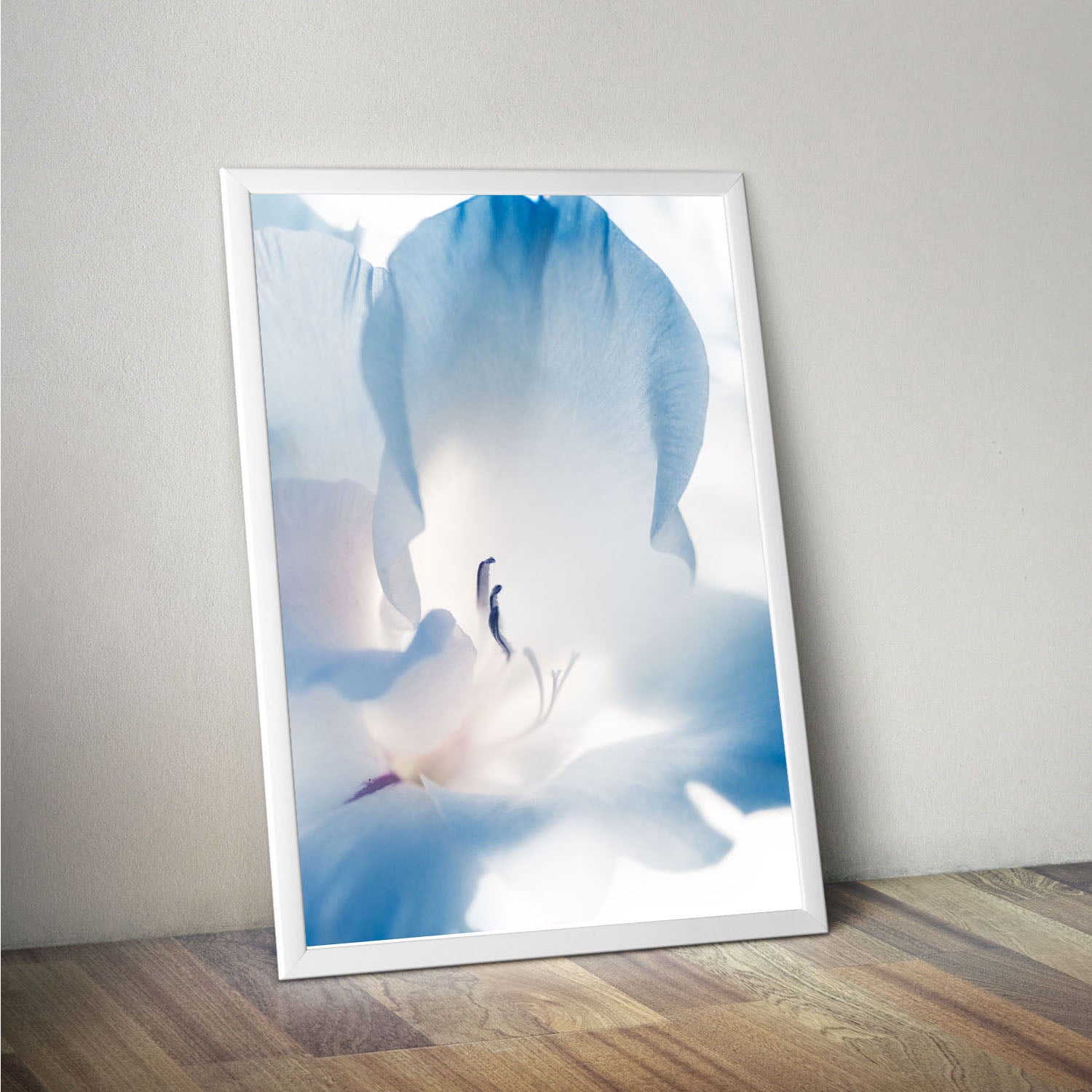 Wes Co Gallery Poster Blue Flower 11 x 17" Home Goods - Nature Border or edge to edge Art Print