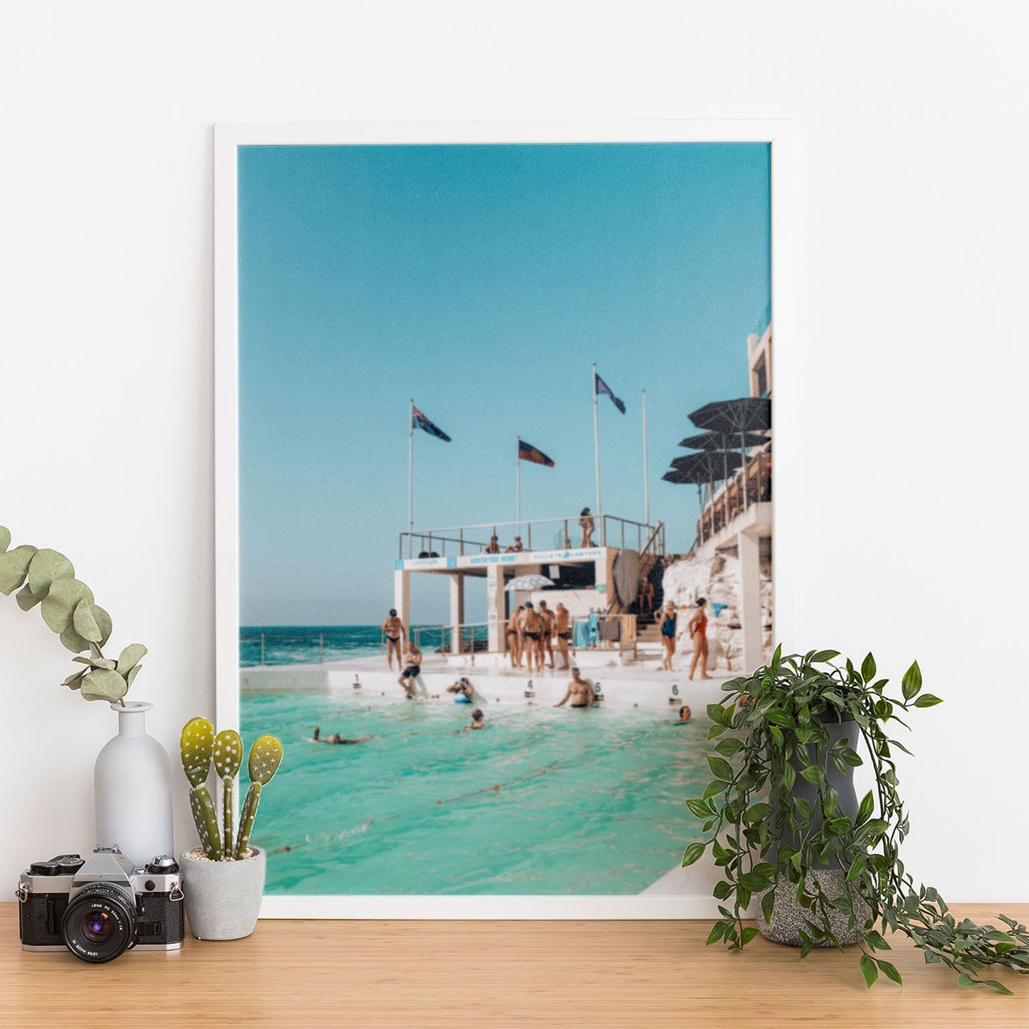 Wes Co Gallery Poster Bondi Icerbergs Swimmers 11 x 17" Home Goods - Travels Border or edge to edge Art Print