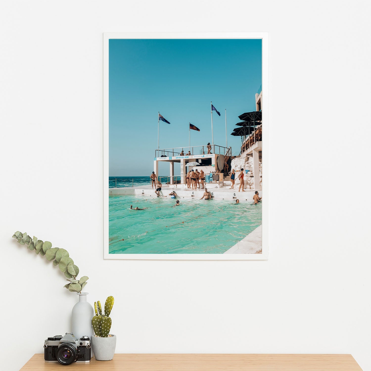 Wes Co Gallery Poster Bondi Icerbergs Swimmers 11 x 17" Home Goods - Travels Border or edge to edge Art Print