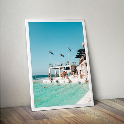 Wes Co Gallery Poster Bondi Icerbergs Swimmers 11 x 17" Home Goods - Travels Border or edge to edge Art Print