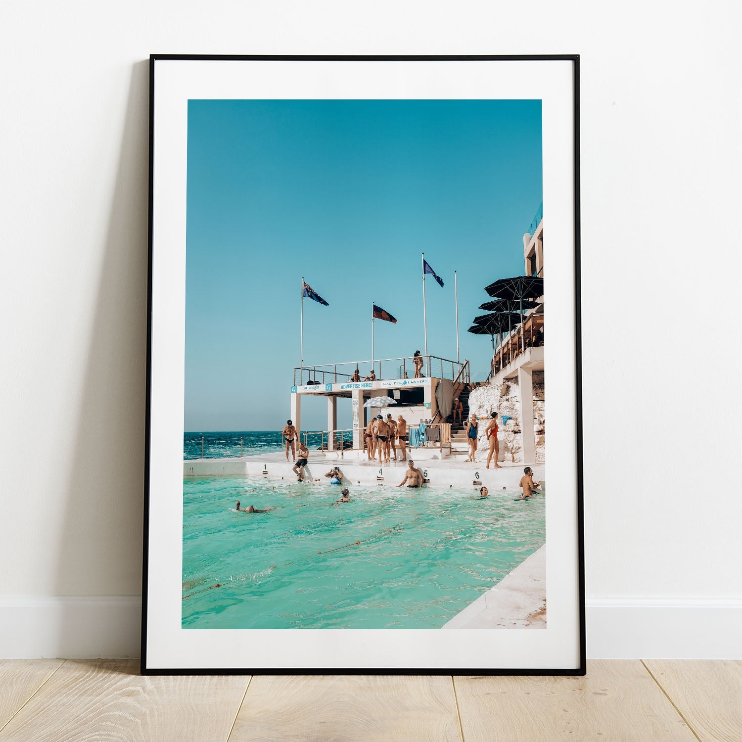 Wes Co Gallery Poster Bondi Icerbergs Swimmers 5 x 7" Home Goods - Travels Border or edge to edge Art Print