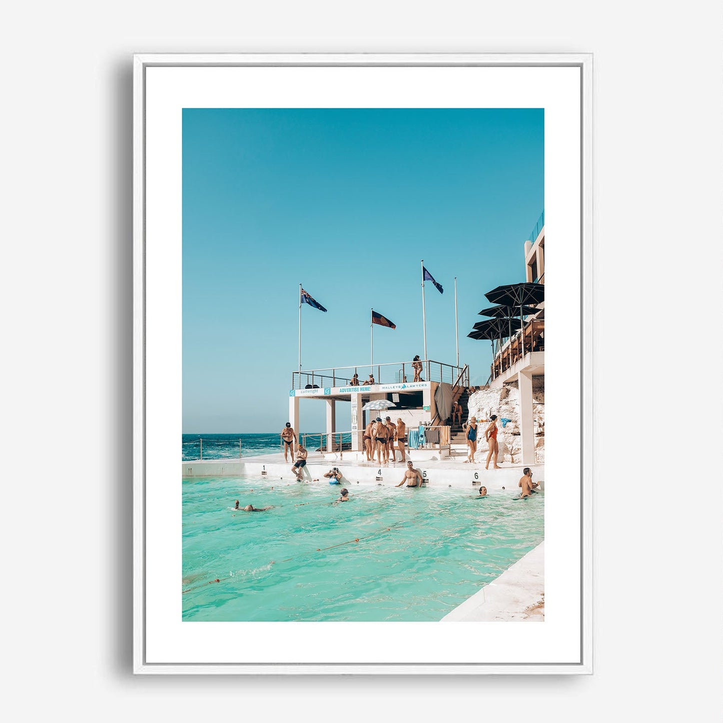 Wes Co Gallery Poster Bondi Icerbergs Swimmers 5 x 7" Home Goods - Travels Border or edge to edge Art Print