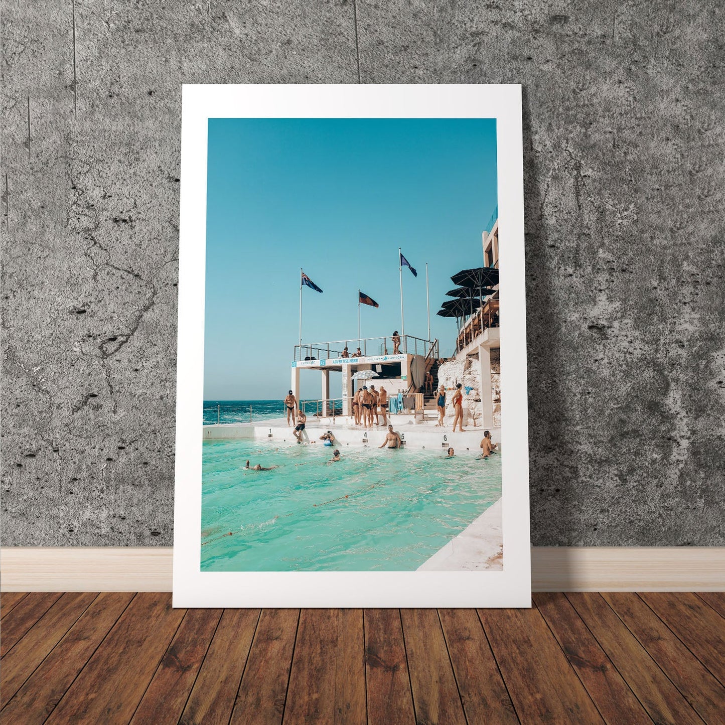 Wes Co Gallery Poster Bondi Icerbergs Swimmers 8 x 10" Home Goods - Travels Border or edge to edge Art Print