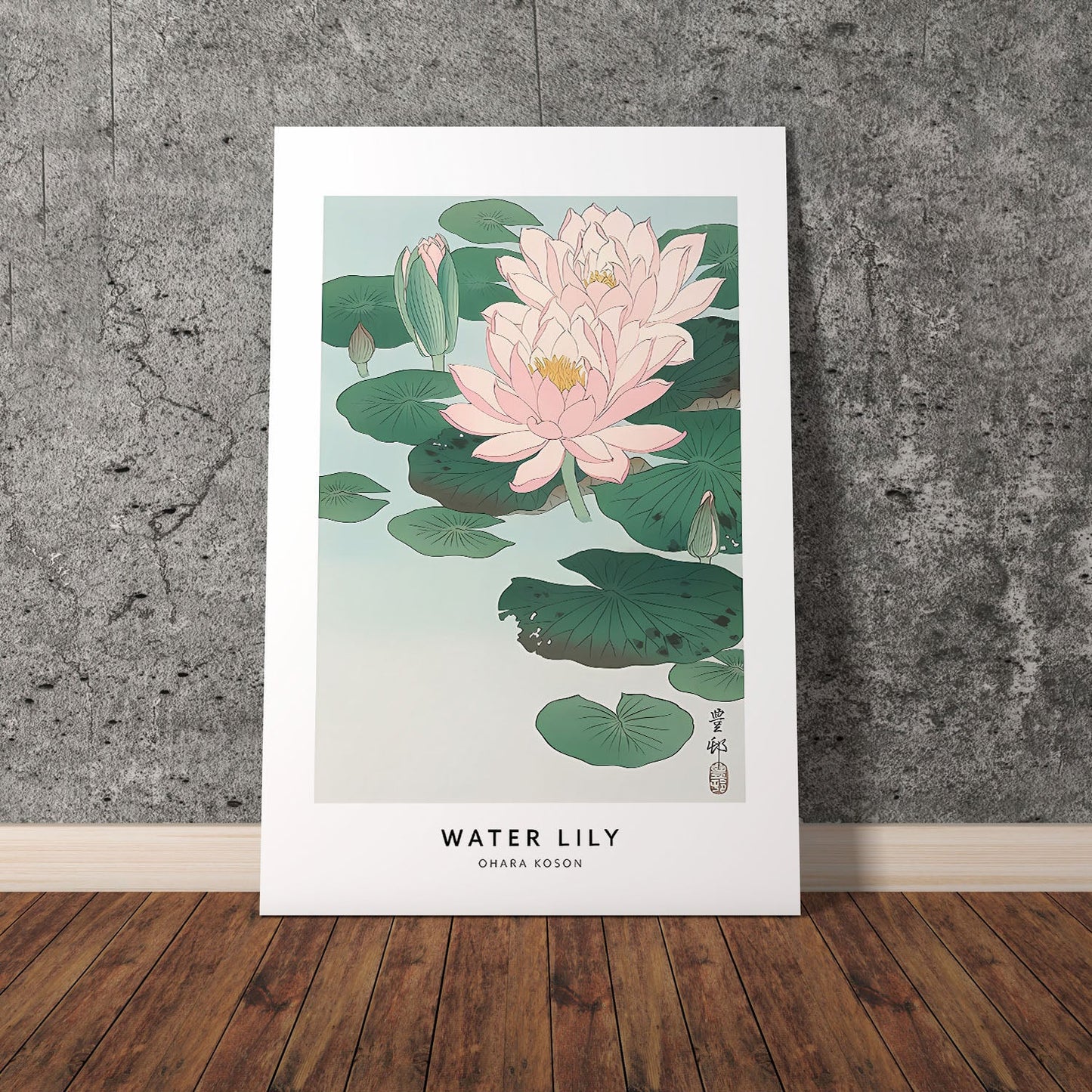 Wes Co Gallery Poster Water Lily Profile by Ohara Koson 11 x 17" Home Goods - Artist Edge to edge Art Print