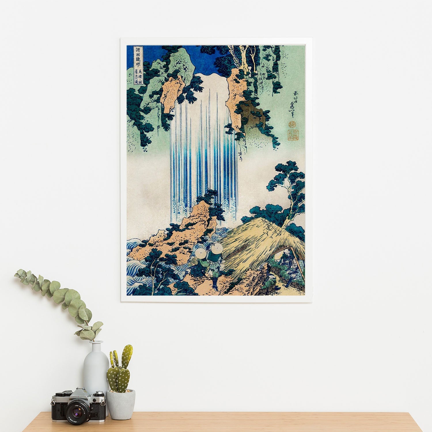 Wes Co Gallery Poster Yoro Waterfall by Katsushika Hokusai 16 x 20" Home Goods - Artist Edge to edge Art Print