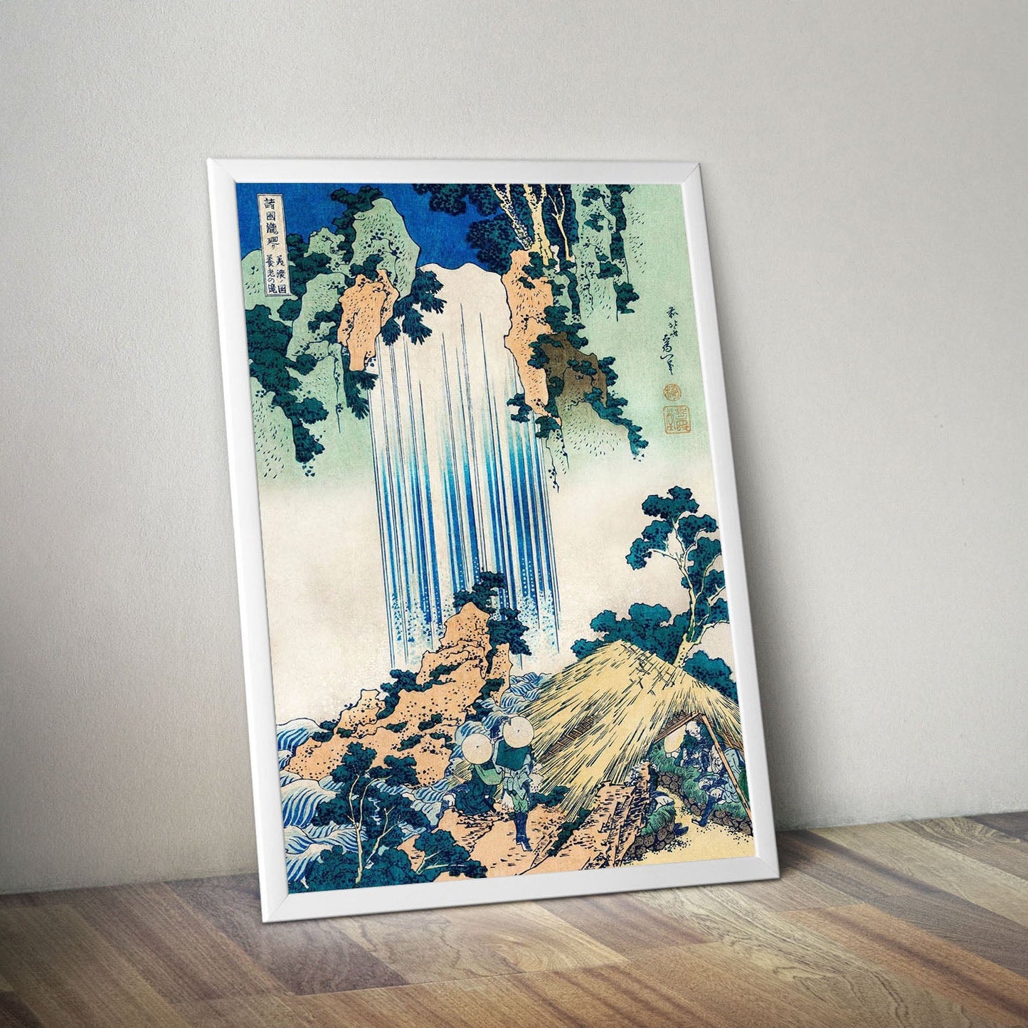 Wes Co Gallery Poster Yoro Waterfall by Katsushika Hokusai 16 x 20" Home Goods - Artist Edge to edge Art Print