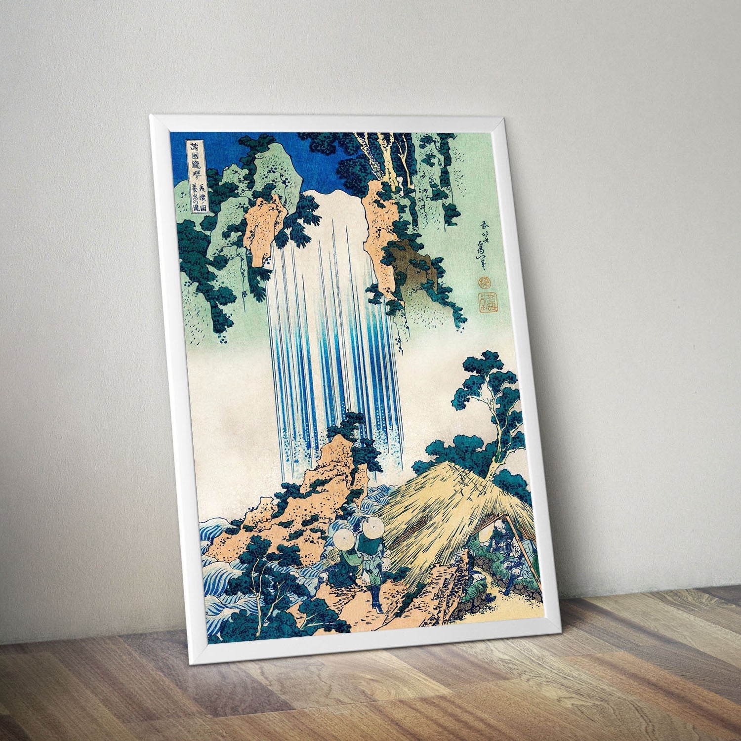 Wes Co Gallery Poster Yoro Waterfall by Katsushika Hokusai 16 x 20" Home Goods - Artist Edge to edge Art Print