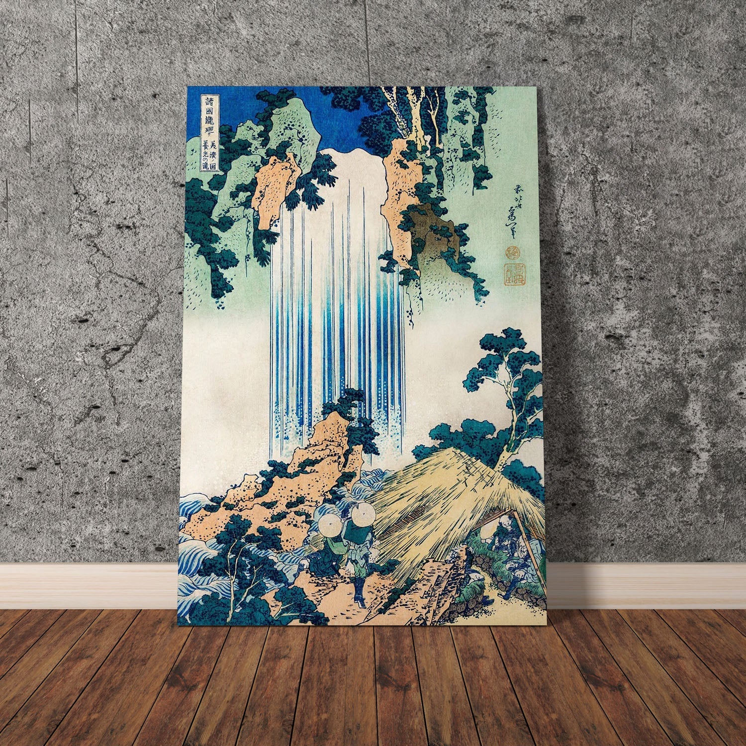 Wes Co Gallery Poster Yoro Waterfall by Katsushika Hokusai 11 x 17" Home Goods - Artist Edge to edge Art Print