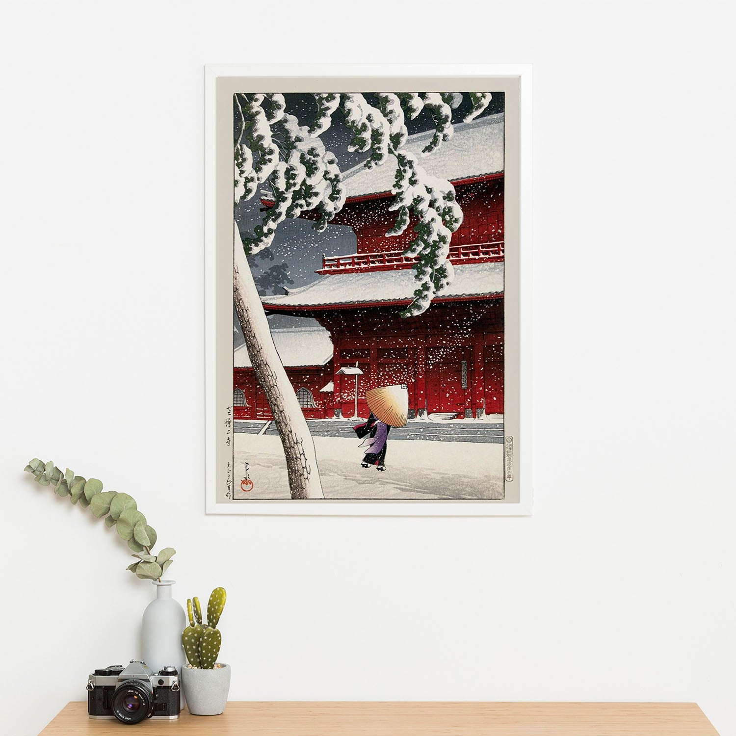 Wes Co Gallery Poster Geisha Snowstorm by Kawase Hasui 16 x 20" Home Goods - Artist Edge to edge Art Print