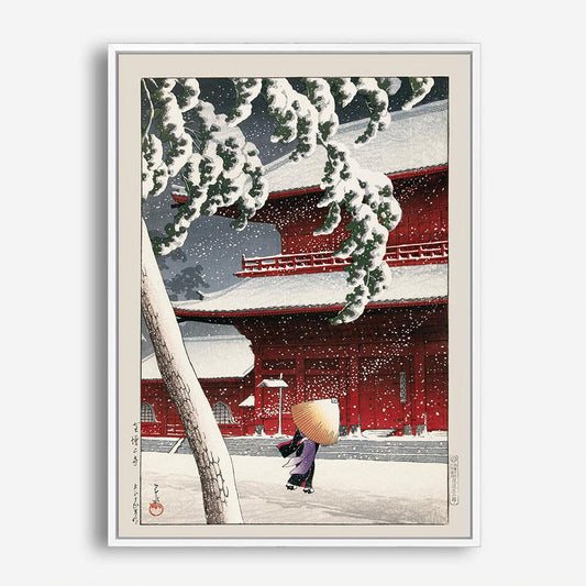 Wes Co Gallery Poster Geisha Snowstorm by Kawase Hasui 5 x 7" Home Goods - Artist Edge to edge Art Print