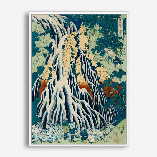 Wes Co Gallery Poster Pilgrims at Kirifuri Waterfall by Katsushika Hokusai 5 x 7" Home Goods - Artist Edge to edge Art Print