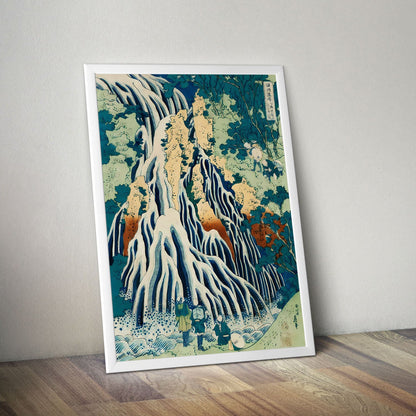 Wes Co Gallery Poster Pilgrims at Kirifuri Waterfall by Katsushika Hokusai 16 x 20" Home Goods - Artist Edge to edge Art Print