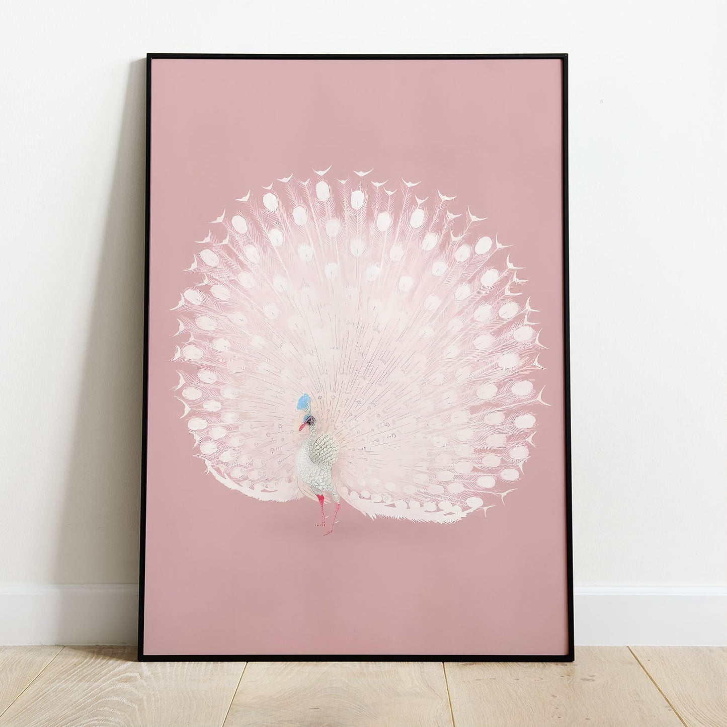 Wes Co Gallery Poster Pink Peacock by Ohara Koson 8 x 10" Home Goods - Artist Edge to edge Art Print