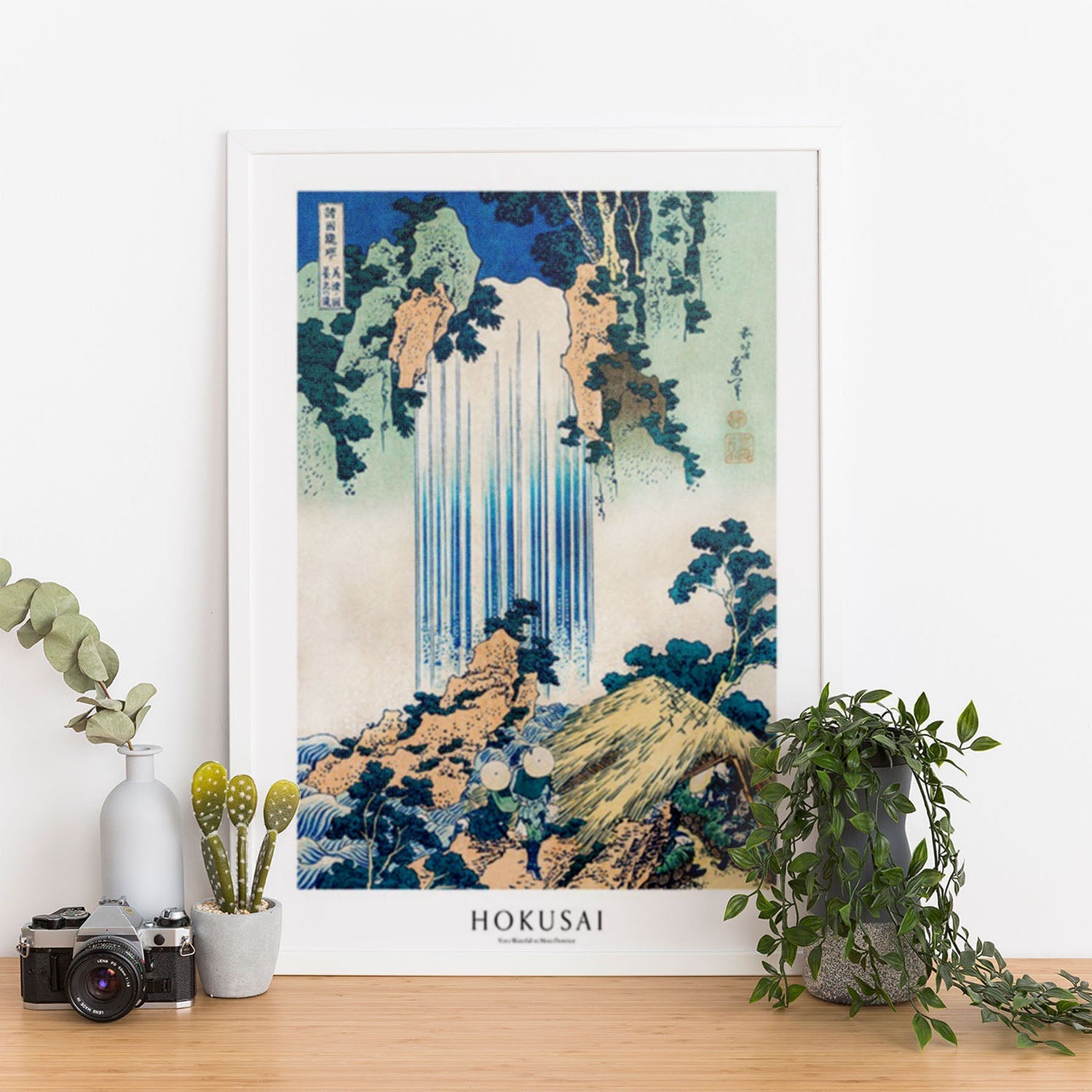 Wes Co Gallery Poster Yoro Waterfall Profile by Katsushika Hokusai 12 x 16" Home Goods - Artist Edge to edge Art Print