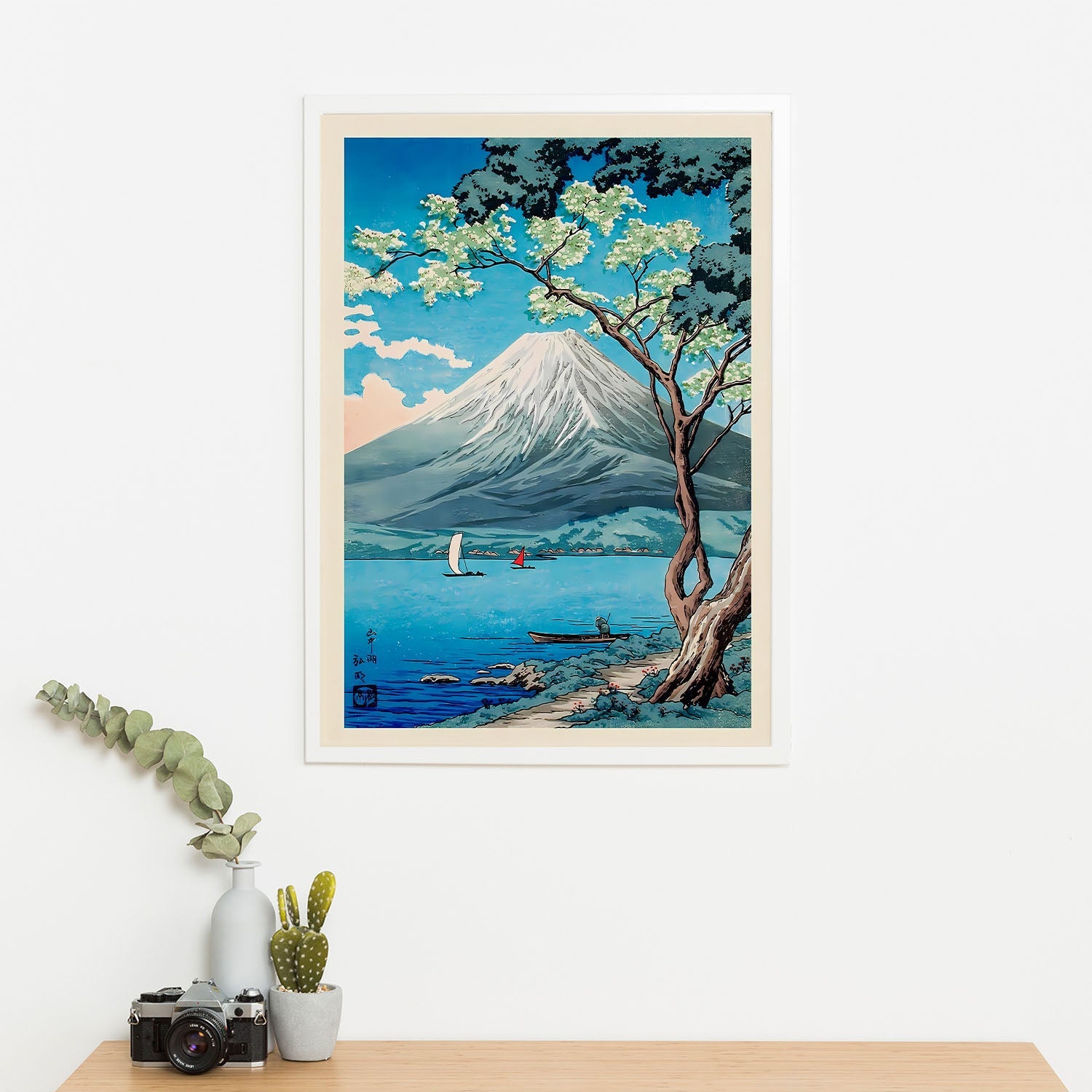 Wes Co Gallery Poster Mount Fuji from Lake Yamanaka by Hiroaki Takahashi 16 x 20" Home Goods - Artist Edge to edge Art Print