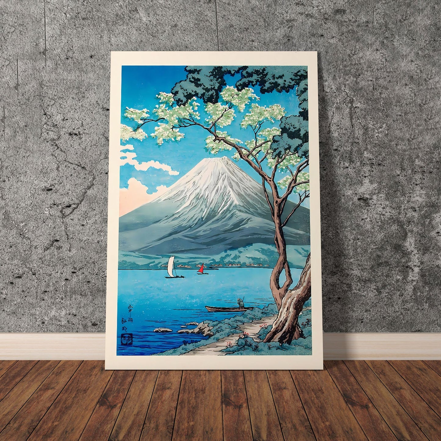 Wes Co Gallery Poster Mount Fuji from Lake Yamanaka by Hiroaki Takahashi 11 x 17" Home Goods - Artist Edge to edge Art Print