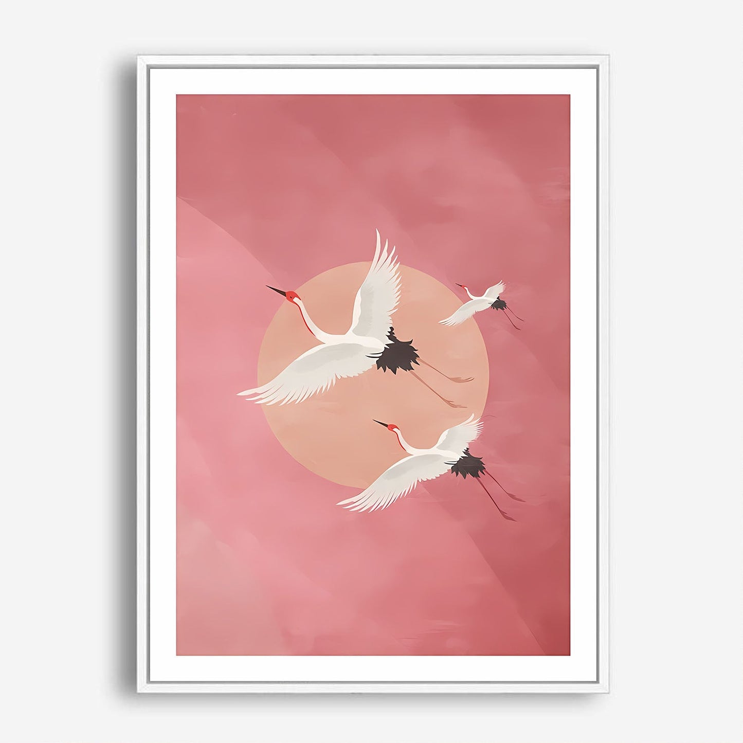 Wes Co Gallery Poster Flying Japanese Cranes 8 x 10" Home Goods - Illustrations Border or edge to edge Art Print