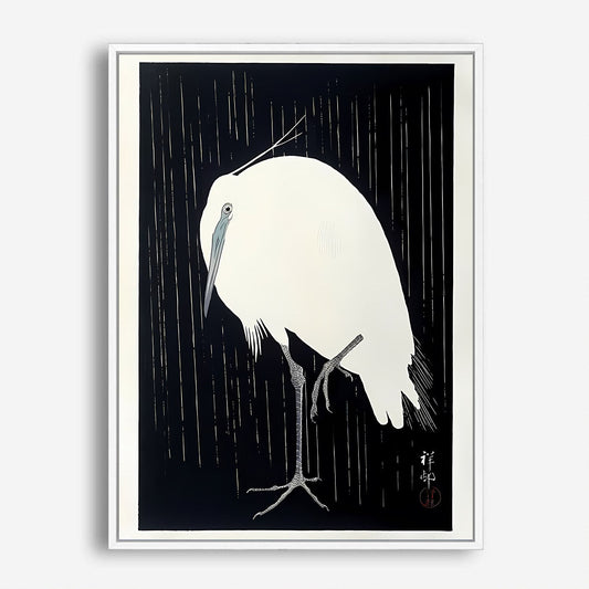 Wes Co Gallery Poster Egrets in Rain by Ohara Koson 5 x 7" Home Goods - Artist Edge to edge Art Print