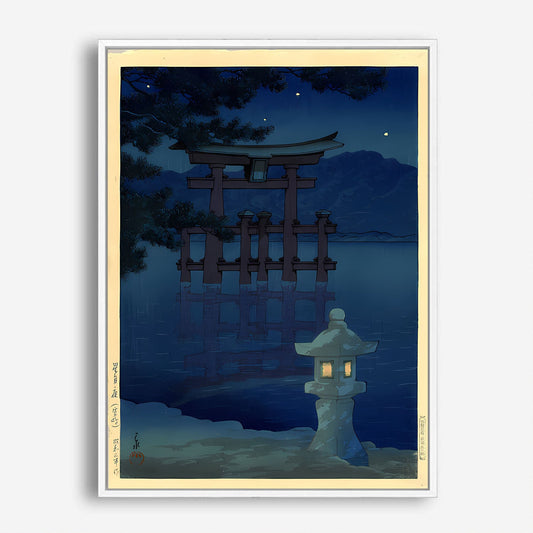 Wes Co Gallery Poster Starlit Night at Miyajima by Kawase Hasui 5 x 7" Home Goods - Artist Edge to edge Art Print