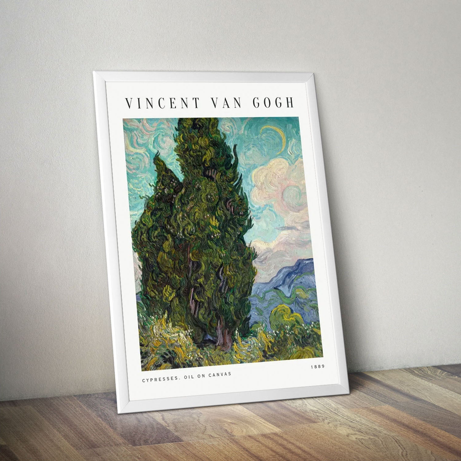 Wes Co Gallery Poster Cypresses Wheat Field by Vincent Van Gogh 16 x 20" Home Goods - Artist Edge to edge Art Print