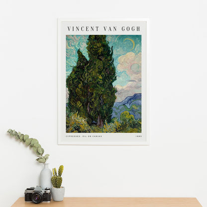 Wes Co Gallery Poster Cypresses Wheat Field by Vincent Van Gogh 16 x 20" Home Goods - Artist Edge to edge Art Print