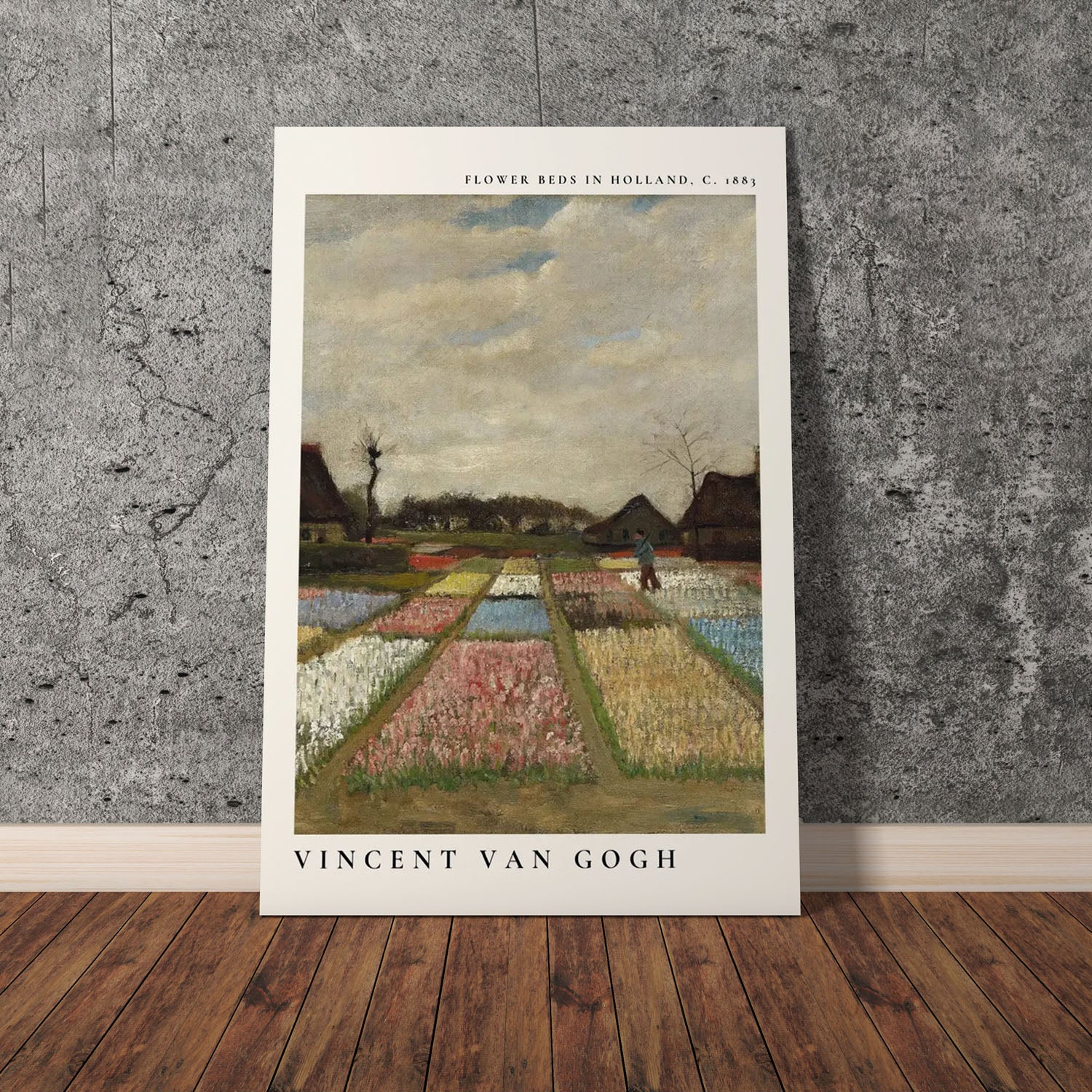 Wes Co Gallery Poster Flower Beds in Holland by Vincent Van Gogh 11 x 17" Home Goods - Artist Edge to edge Art Print