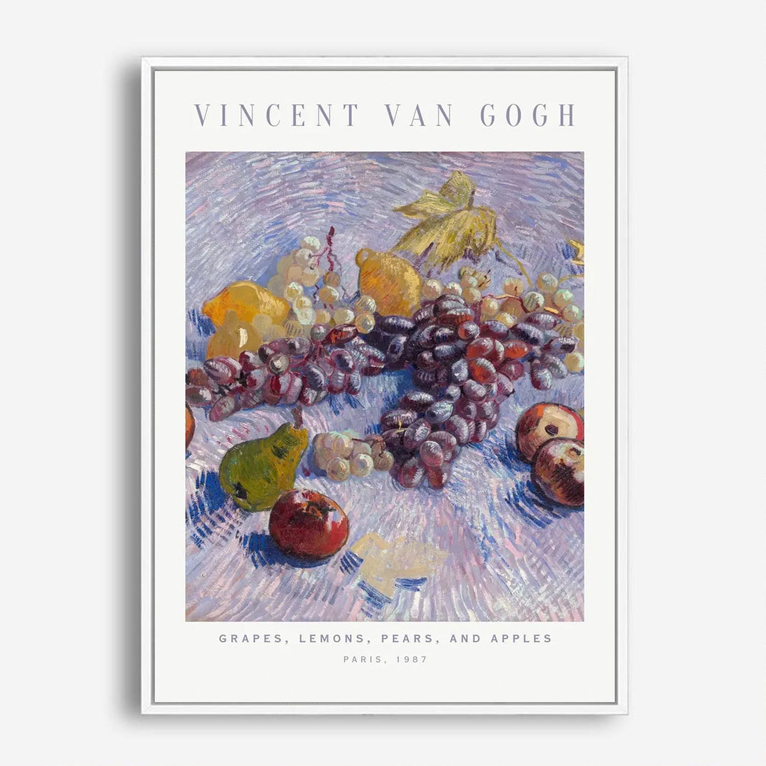 Wes Co Gallery Poster Grapes, Lemon, Pears and Apple by Vincent Van Gogh 5 x 7" Home Goods - Artist Edge to edge Art Print