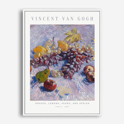 Wes Co Gallery Poster Grapes, Lemon, Pears and Apple by Vincent Van Gogh 5 x 7" Home Goods - Artist Edge to edge Art Print