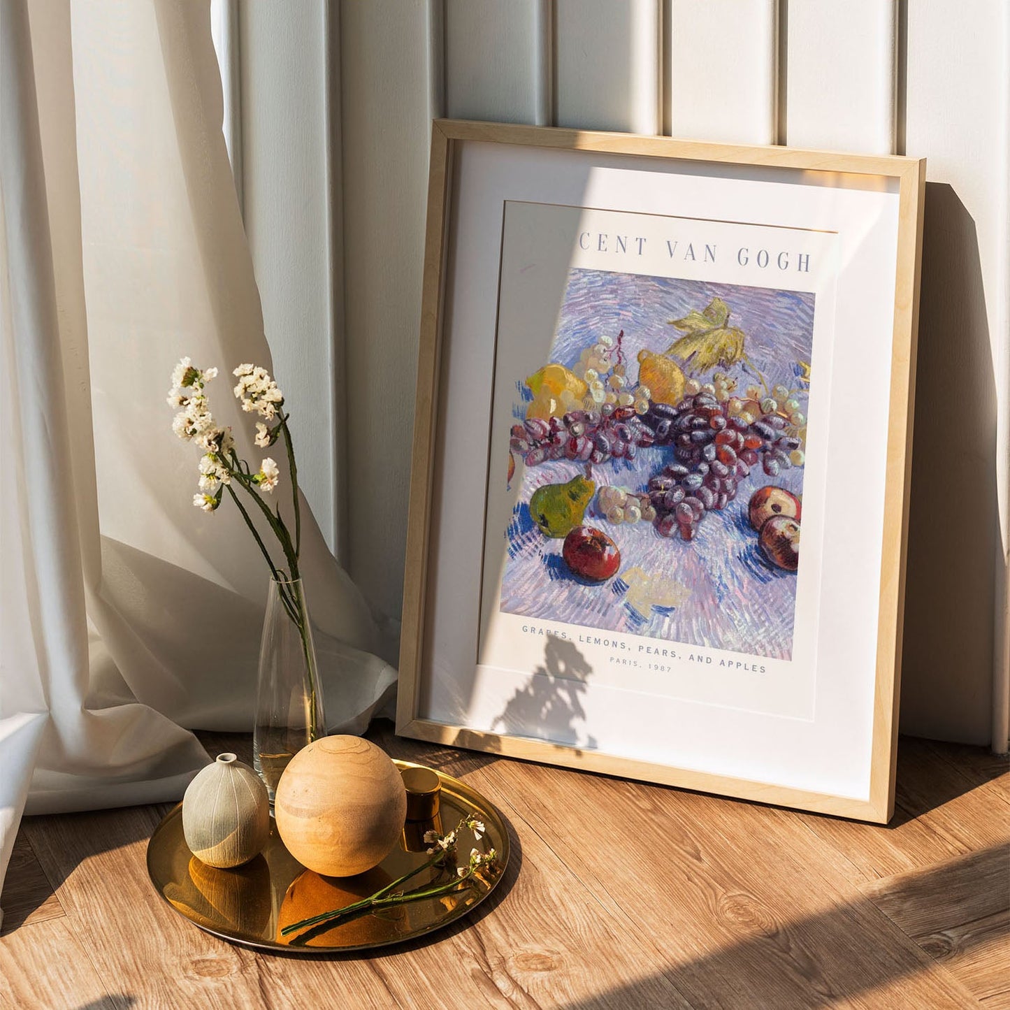 Wes Co Gallery Poster Grapes, Lemon, Pears and Apple by Vincent Van Gogh 5 x 7" Home Goods - Artist Edge to edge Art Print