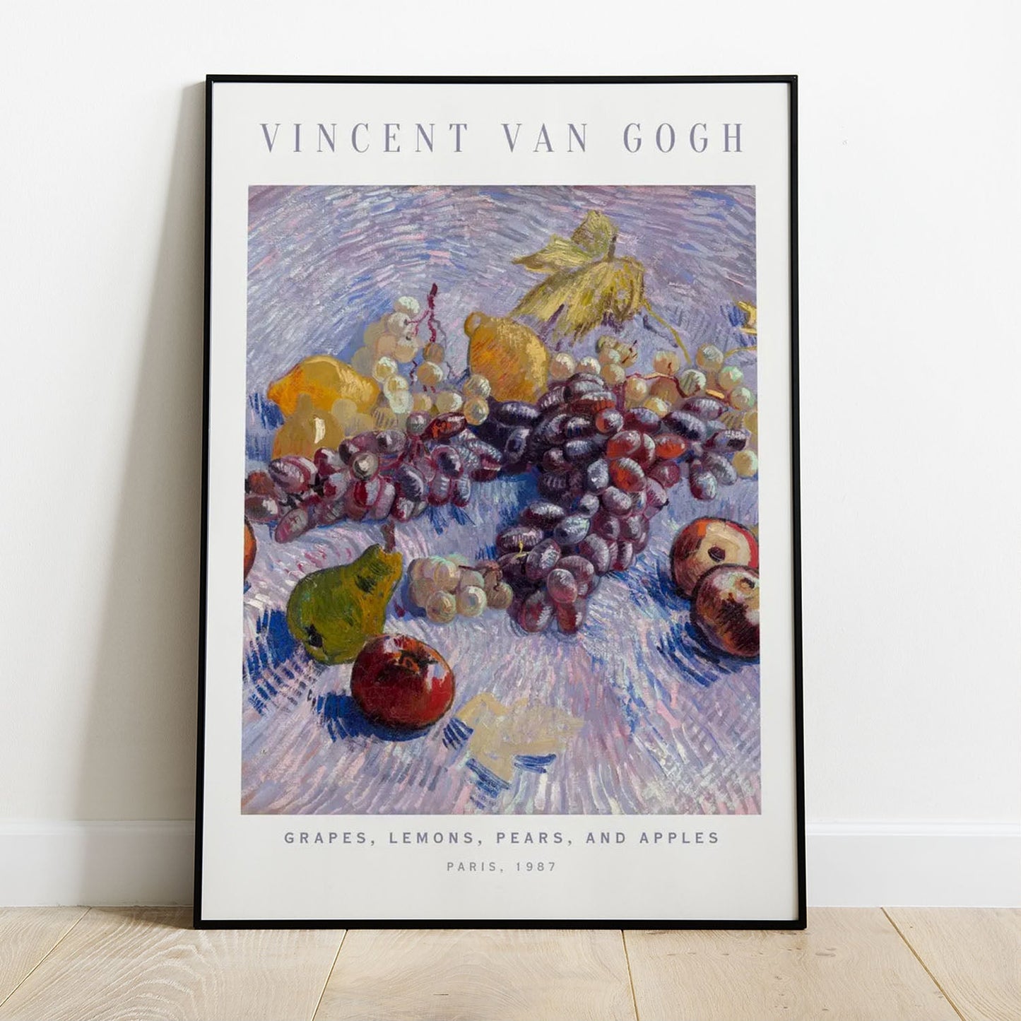 Wes Co Gallery Poster Grapes, Lemon, Pears and Apple by Vincent Van Gogh 8 x 10" Home Goods - Artist Edge to edge Art Print