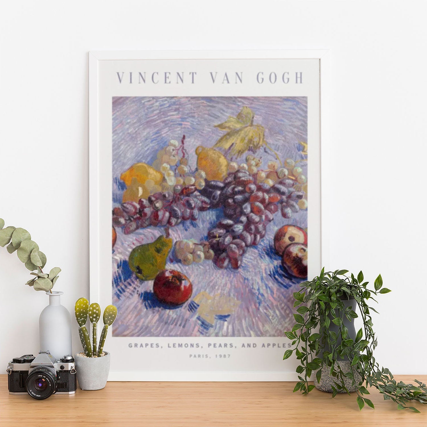 Wes Co Gallery Poster Grapes, Lemon, Pears and Apple by Vincent Van Gogh 12 x 16" Home Goods - Artist Edge to edge Art Print