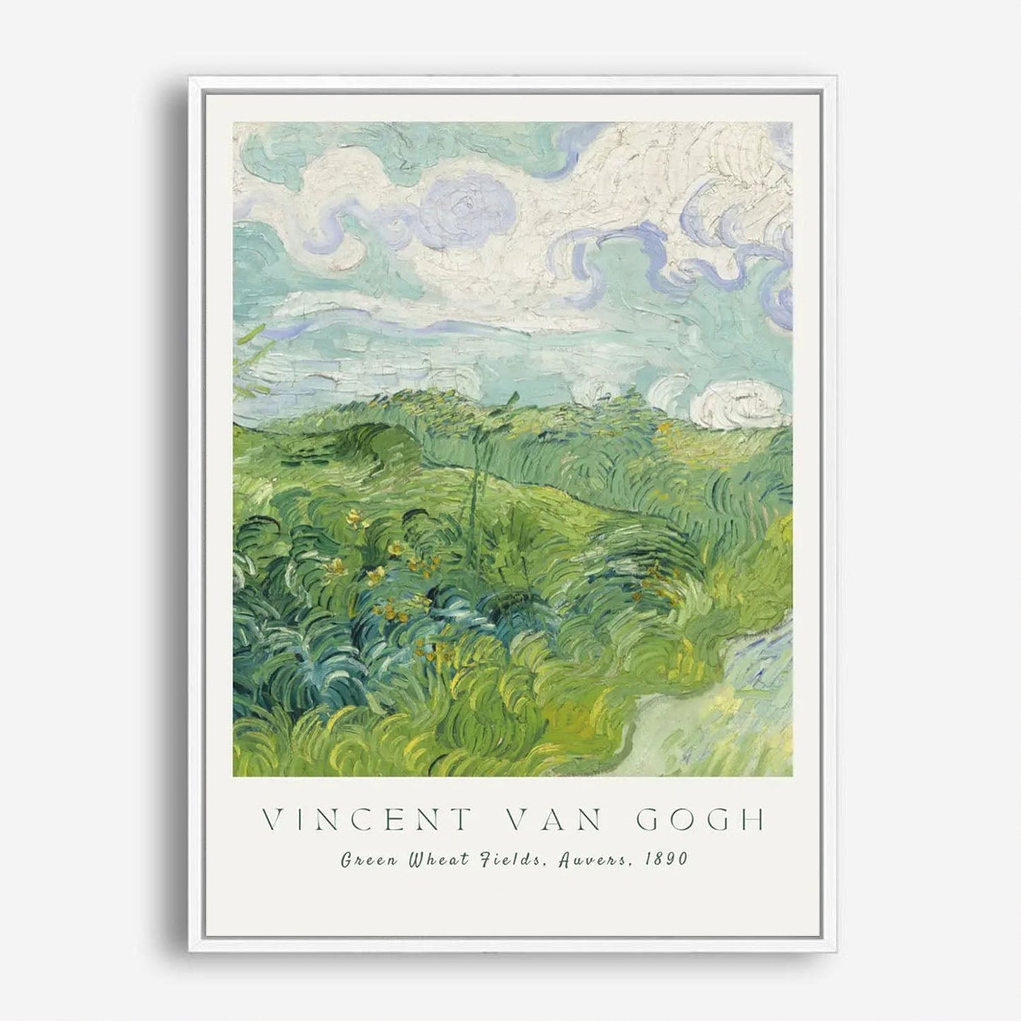 Wes Co Gallery Poster Green What Fields Auvers by Vincent Van Gogh 5 x 7" Home Goods - Artist Edge to edge Art Print