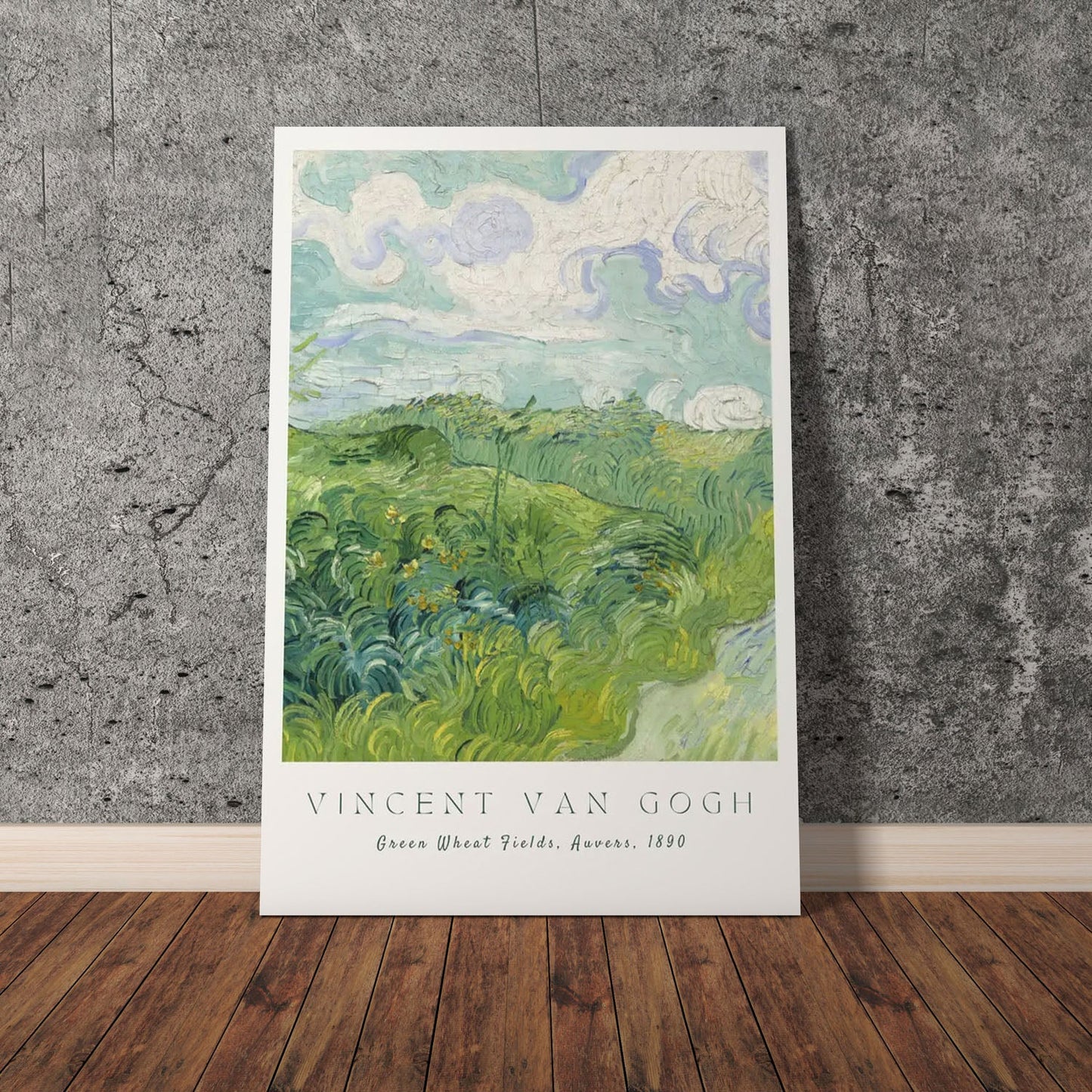 Wes Co Gallery Poster Green What Fields Auvers by Vincent Van Gogh 11 x 17" Home Goods - Artist Edge to edge Art Print