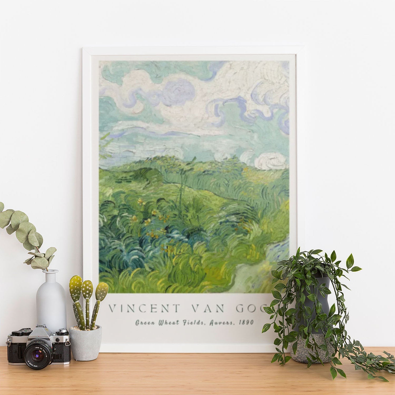 Wes Co Gallery Poster Green What Fields Auvers by Vincent Van Gogh 12 x 16" Home Goods - Artist Edge to edge Art Print