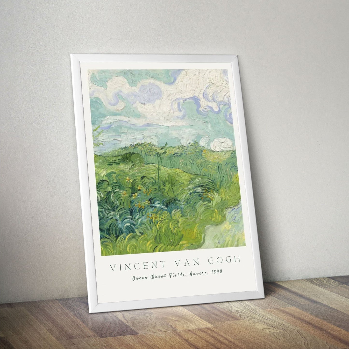 Wes Co Gallery Poster Green What Fields Auvers by Vincent Van Gogh 16 x 20" Home Goods - Artist Edge to edge Art Print