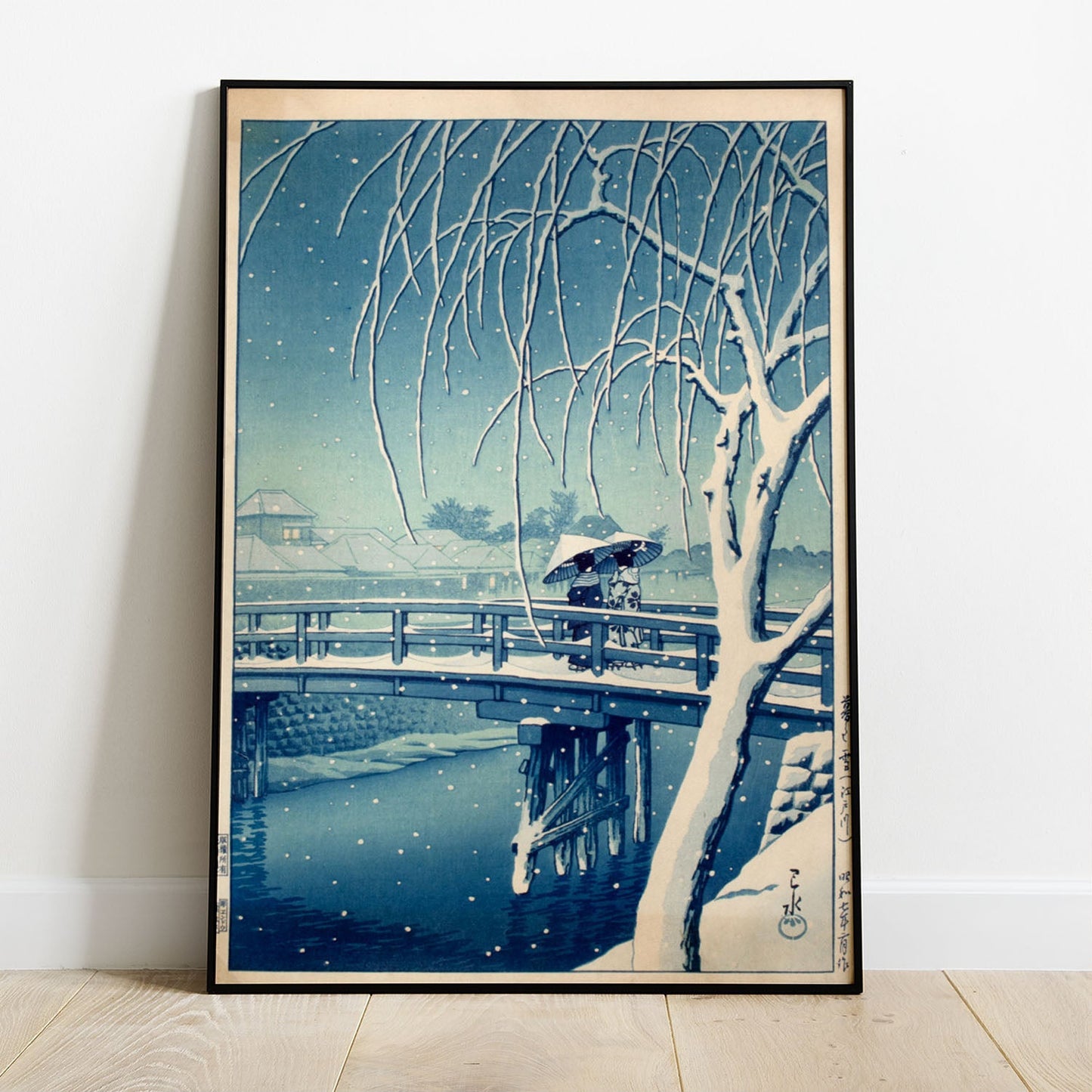 Wes Co Gallery Poster Evening Snow at Edo River by Kawase Hasui 8 x 10" Home Goods - Artist Edge to edge Art Print